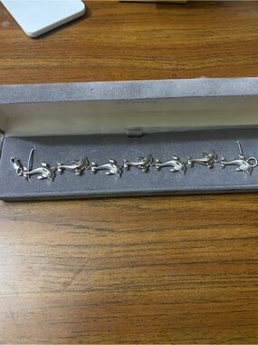 Dolphin Link Bracelet - Silver Tone